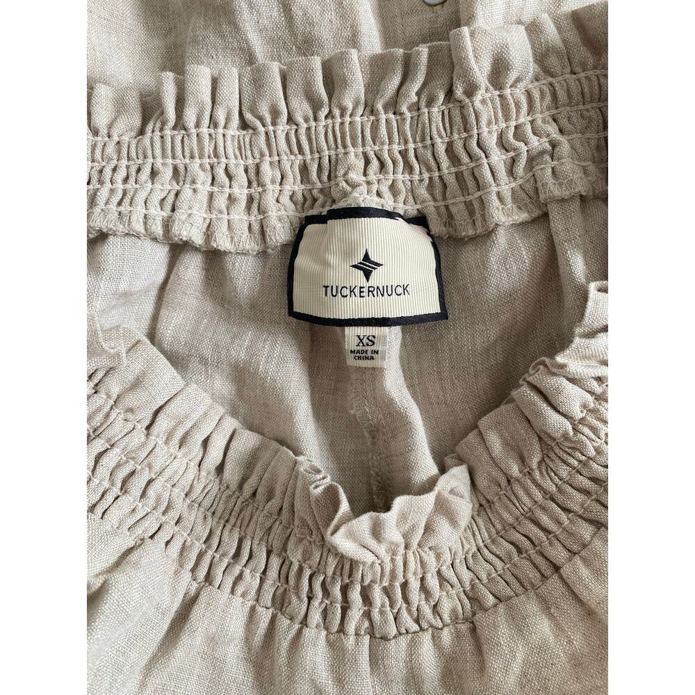 Tuckernuck Natural Linen Tully Crop Top Ava Shorts Matching Set Outfit XS - Picture 12 of 13